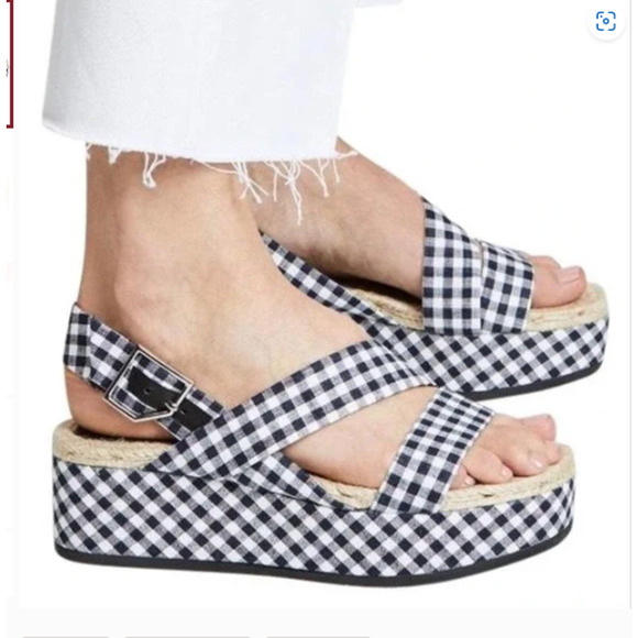 rag & bone Megan Gingham Platform‎ Sandal Size 39 - Picture 1 of 10